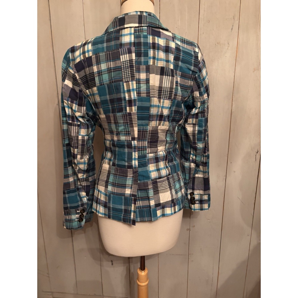 Talbots Patchwork Blazer Button Jacket Size 6 Blu… - image 5